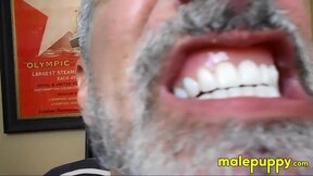 The giant daddy Richard Lennox is so disgusting with nuts stuck on his teeth