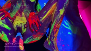 Neon Glow Hardcore – Wild Fluorescent Sex on the Bed with TheoRhena!