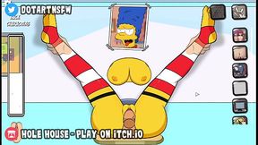 Slutty Marge Simpson gets it all in her cartoon holes