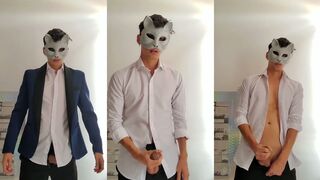 Alex Mask's big dick jerks off to his graduation cumshot