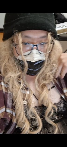 Sexy Asian sissy Crossdresser with tiny penis uses wrench