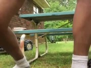 Pringles Can jackoff outside, cumshot