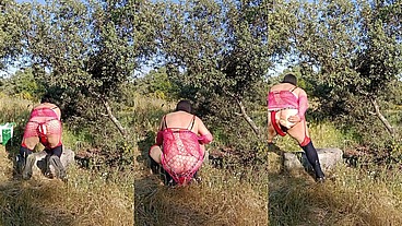 Reymisterio422 - Trans con lencería rosa en el bosque- 1000332370 - May 31, 2025