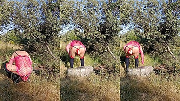 Reymisterio422 - Trans con lencería rosa en el bosque- 1000332370 - May 31, 2025