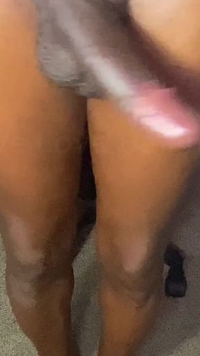 Black Transwoman Edging with Shea Butter
