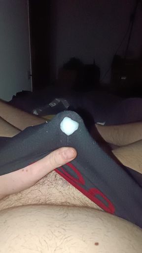 Chubby Boy Cumming in Black Undies