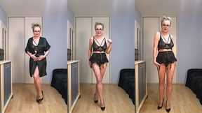 milf sexy dance show wearing nylon stockings