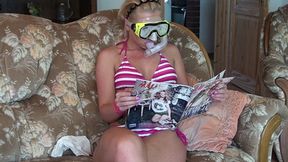 Reading In Bikini And Diving Gear HD-720