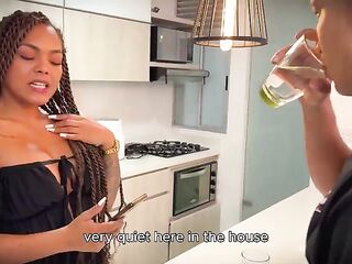 Sexy black mother I'd like to fuck screws her spouse's most good ally with her giant melons