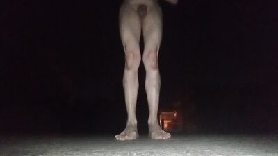 Nude in public, piss showering, masturbating and cum