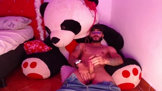 Stream with a big plush