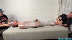 Matt and Ryder Destroy the Wrapped Pup Saki with Tickles and Bondage