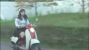 Japanese Biker Babe's Steamy Public Ride Exposed