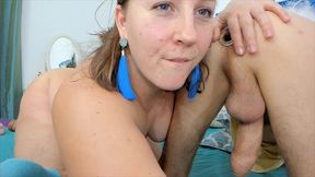 milking cock and cum in her mouth