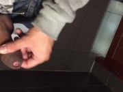 Horny teen public jackoff Large Uncut Cock masturbation edging leaky precum