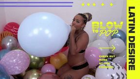 Manu Irresistible Blow to Pop: Sensual Teasing with a Blue Balloon - 4K