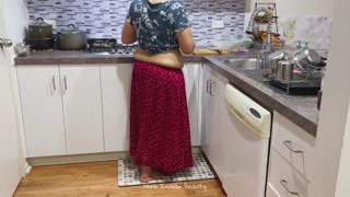 Indian Maid Enjoying with her Boss - Moaning Sex - Standing Pussy Eating - Boobs Press