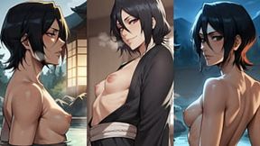 Rough Rukia rides rough cocks &mdash;  her bleach-white skin glowing in the dark &mdash;  lustful fusion