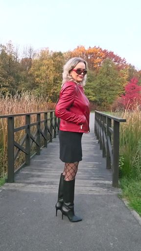 Red Leather Jacket &amp; Black Leather Boots