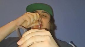 pissing through a straw to my mouth