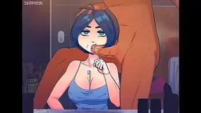 Voluptuous Hentai Babe Gags Deep as She Swallows Cock Fully in One Go