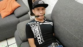 Cute Twink Boy Santi Found Himself Tied Up, Gagged & Blindfolded On The Sofa. Now The Helpless Twink Is Facing A Full Body Tickle Treatment By Master Fercho. Enjoy Santi's Cute & Super Ticklish Reactions!