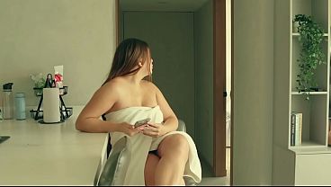 Amateur stepbrother watches me in the bathroom and starts masturbating
