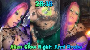 28:18:- Alien Glow Night: Anal Probe - Shaykeybonez - Ass - Oil - Wax - POV Spitting - Spit - Fuck Machine - Fingering - Mouth - Glow - Goth - Alt