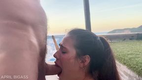 no mercy - man with giant white russian cock drinks my dirty smelly pee and fucks my throat and pussy!!