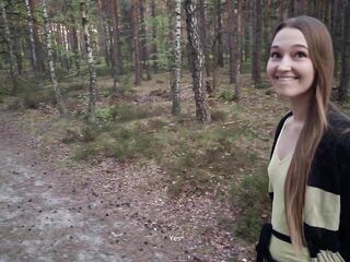 Hot nymphomaniac in the forest made me cum in her throat