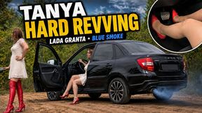 Tanya Stuck in a Lada Granta Stockings Boots Jimmy Choo and Revving Full 35 Min 1080