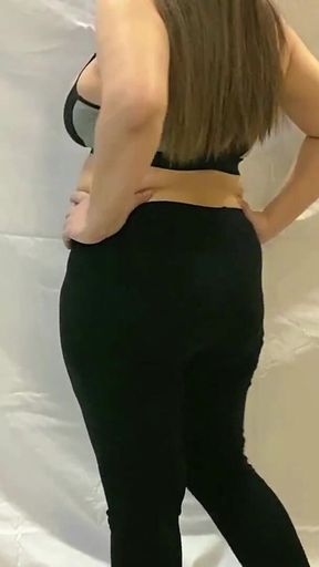 Hot Yoga with Stepmommy in Tight Leggings and Sports Bra