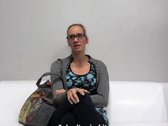 Blonde cumshot amateur MILF POV jerking in the kitchen