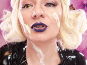 Make-up with scars in process - with liquid latex and cottonwool.