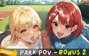 Facial Cumshot in Public Park - Blonde, Redhead, Shoolgirl Teen