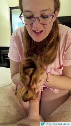 POV Pigtail Hairjob by Hot Long Haired Ginger Redhead