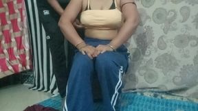 When the stepbrother saw the sister showing the sexy video alone, the stepbrother fucked the sister