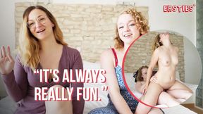 Full-figured redhead Sarah C uses strap-on on her German lover