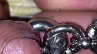 Amateur crossdresser pissing on big feet with 10mm piercing & big cock & balls