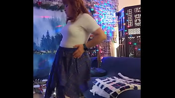 Hotwife Steffi plaid skirt pussy dance (dirty bit)