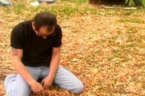 Horny Blonde Fingers Gaping Hairy Pussy to Pulsing Orgasm