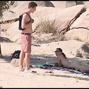 A stranger falls for Jotade&#039;s big cock at the nudist beach