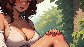 Waifu Garden Lady POV Full Vid - Panties Aside Penetration & Bench Close-up Fucking