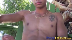 Fiipino twink Alec Cruz strokes and plunges a finger into his asshole