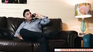 SayUncleNetwork.com - Deepthroating stepson bouncing on stepdad's raw cock with joy