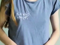 Petite amateur redheaded teen pisses and sucks cock