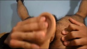 Hairy Twink Ass Gaped Destroyed by Massive Dildo Thrust