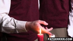 FatherXXX.com - Sacred bareback session with holy candle play
