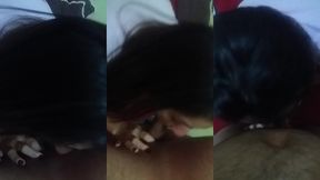 esposa safada pagando um boquete, antes do marido ir pro trabalho