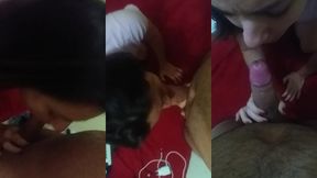 esposa safada pagando um boquete, antes do marido ir pro trabalho